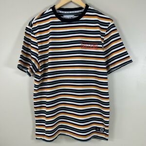 WELCOME Skateboard Multicolor Embroidered Logo Crewneck Short Sleeve T-Shirt‎ LG